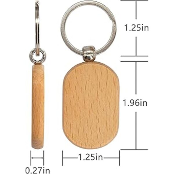 TFoRibbon Llavero de madera en blanco rectangular_2