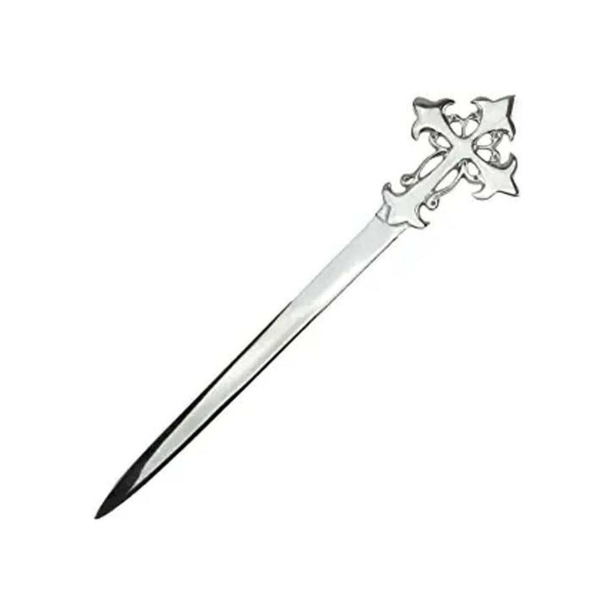 NUEVO cuchillo de plata cruz gótica Abrecartas HomeOffice