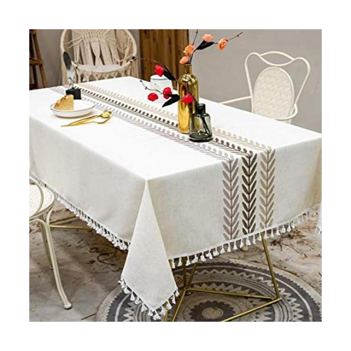 TEWENE Mantel rectangular sin arrugas mantel de algodón