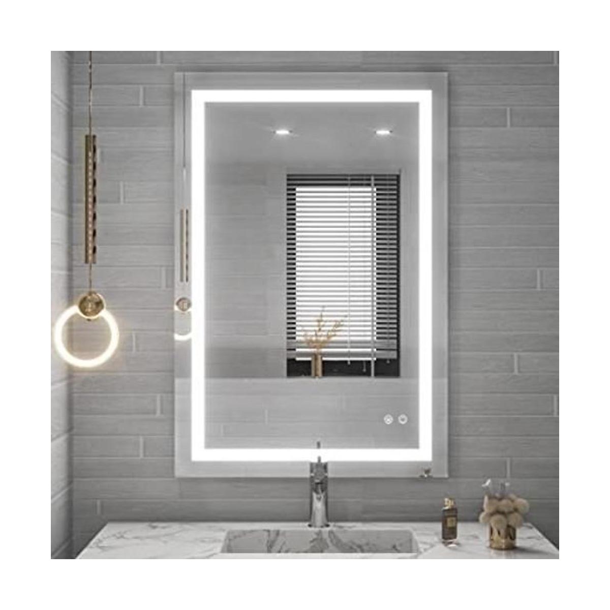 TETOTE Espejo de baño LED de 36 x 24 pulgadas espejo LED