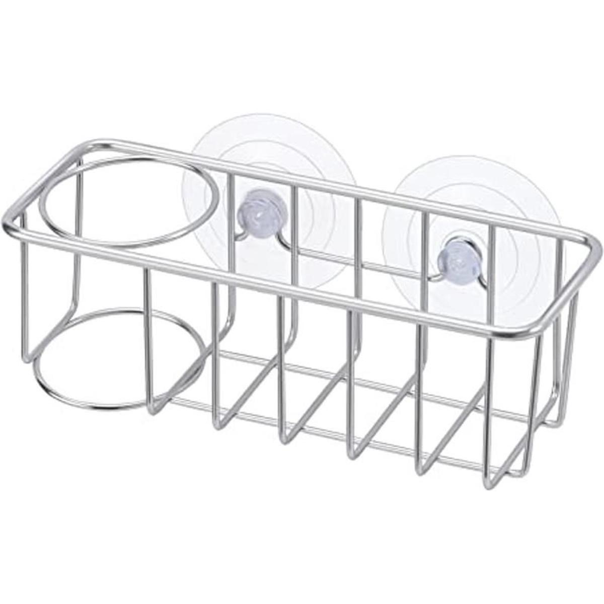 TESOT Sink Caddy Sponge Holder Brush Holder 2 in 1 with