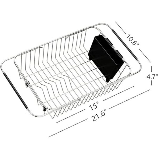 TESOT Estante ajustable para platos sobre el fregadero de