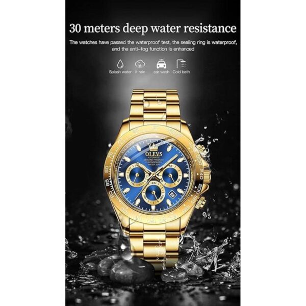 OLEVS Relojes automáticos de oro para hombre calendario_4
