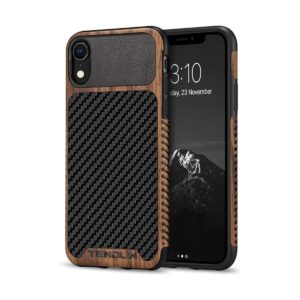 TENDLIN Funda compatible con iPhone XR de grano de madera_1