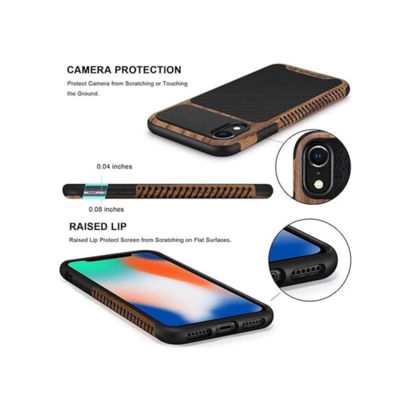 TENDLIN Funda compatible con iPhone XR de grano de madera_4