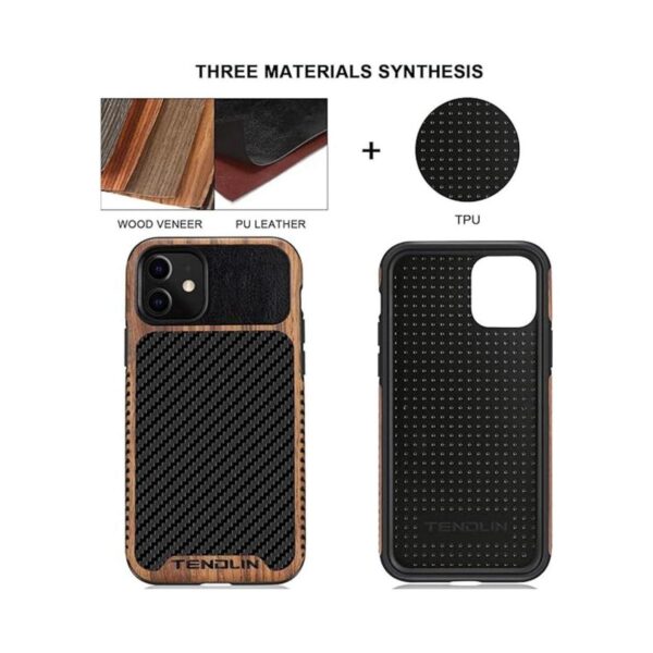 TENDLIN Funda compatible con iPhone 11 de grano de madera_2