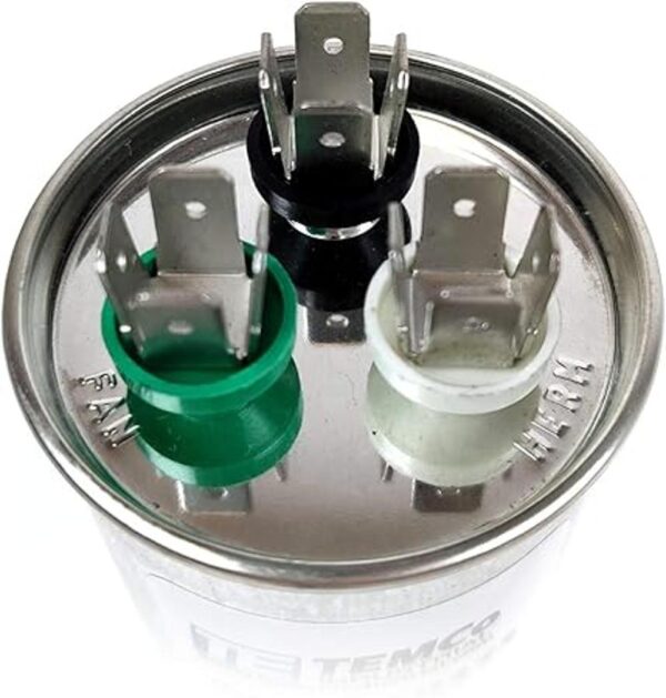 TEMCo 555 ufMFD 440 VAC Volts Round Dual Run Capacitor_2