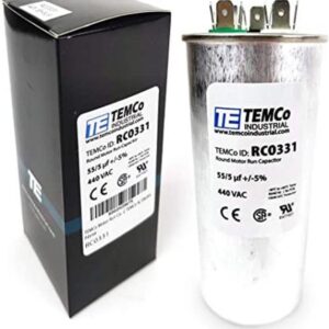TEMCo 555 ufMFD 440 VAC Volts Round Dual Run Capacitor_1