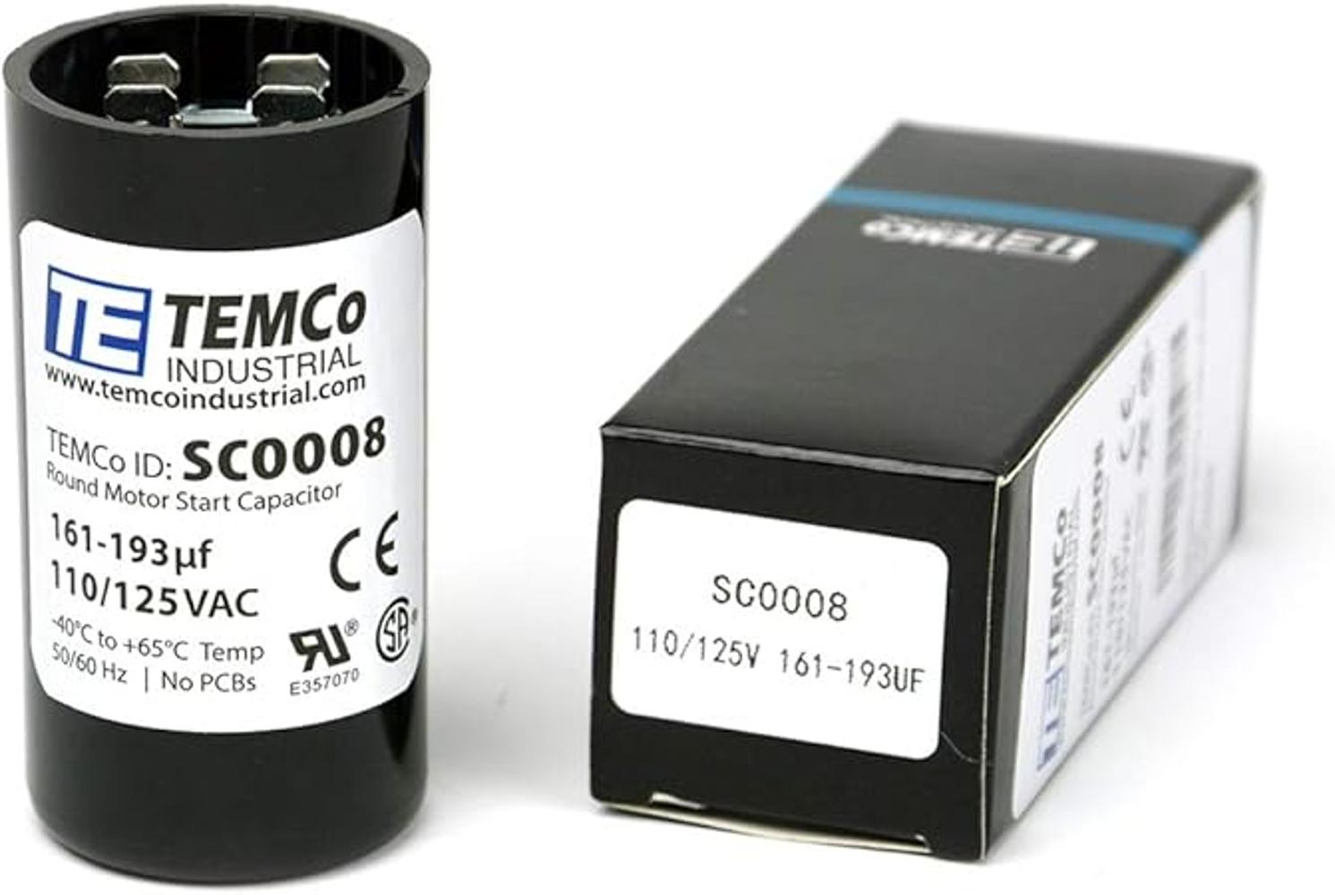 TEMCo Condensadores de arranque 110125 voltios SC0008