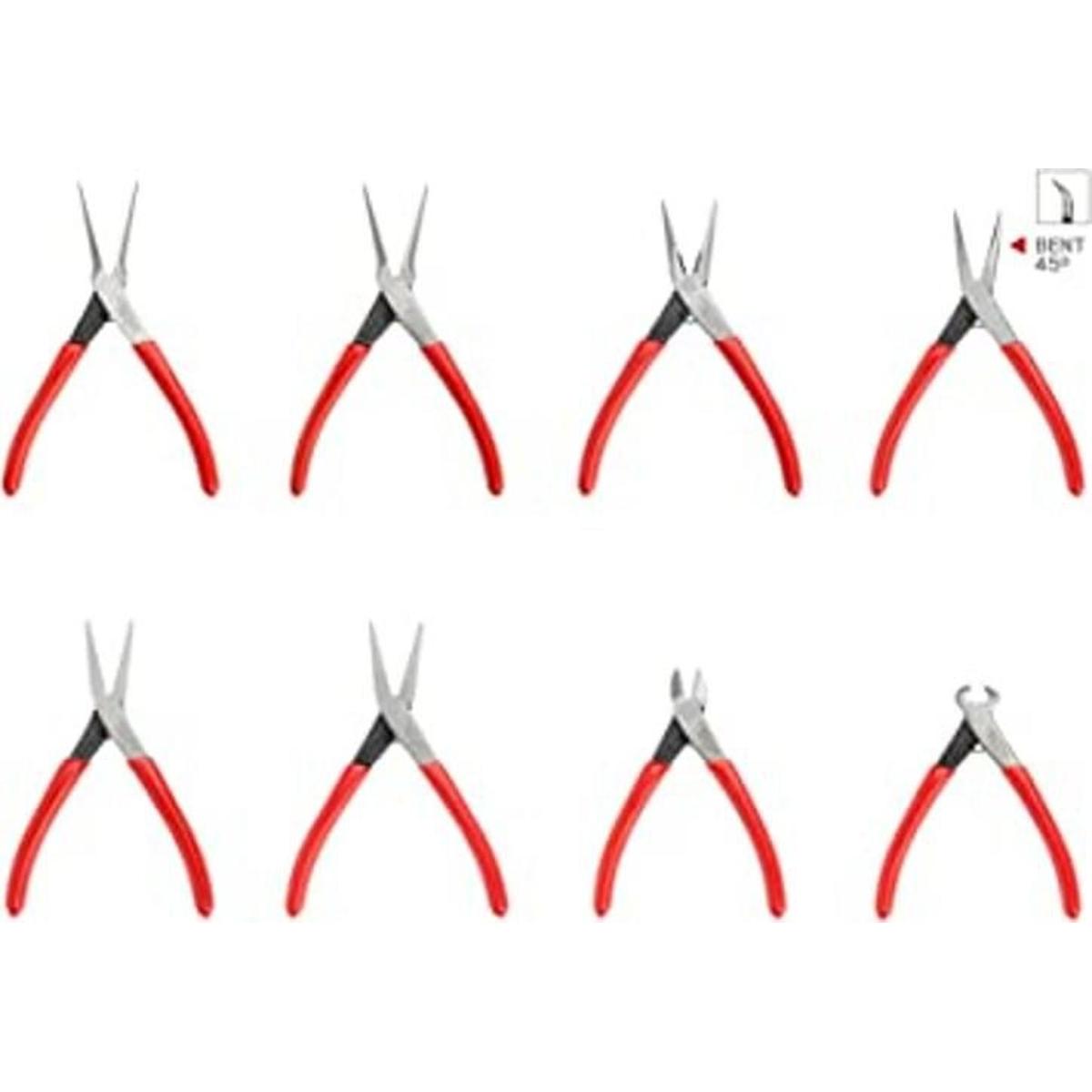 TEKTON Juego de mini alicates 8 piezas nariz de aguja