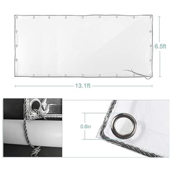 Lona impermeable transparente de 6 x 13 pies lona de PVC_2