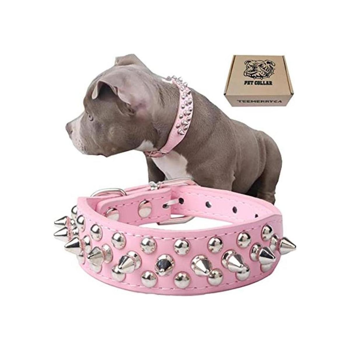 Teemerryca Collares para perro ajustables de piel de