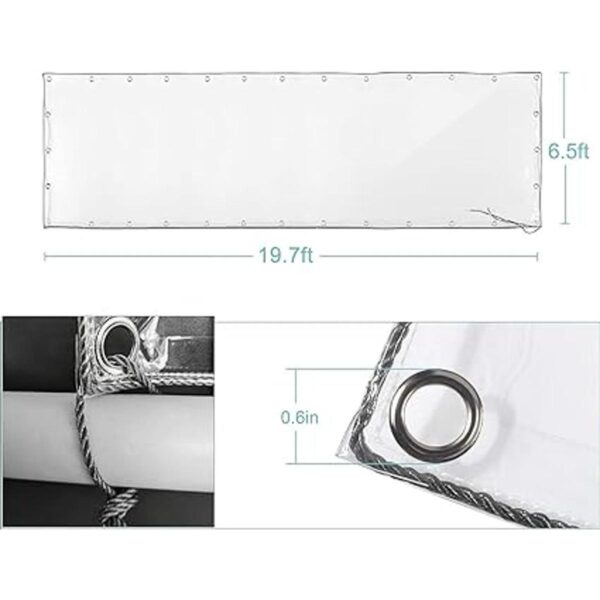 Lona impermeable transparente de 6 x 20 pies lona de PVC_2
