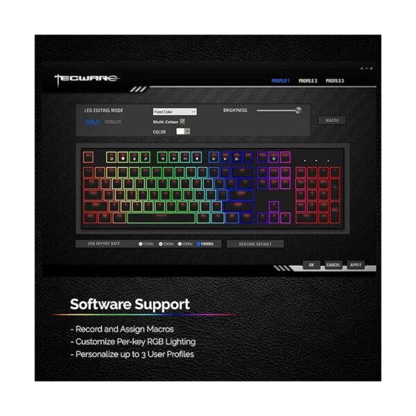 TECWARE Phantom Teclado mecánico para juegos