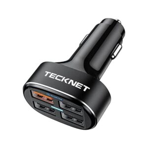 TECKNET Cargador USB para automóvil de 54 W 4 puertos_1