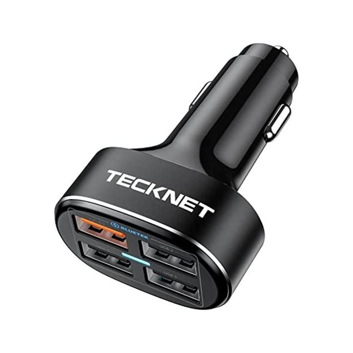 TECKNET Cargador USB para automóvil de 54 W 4 puertos