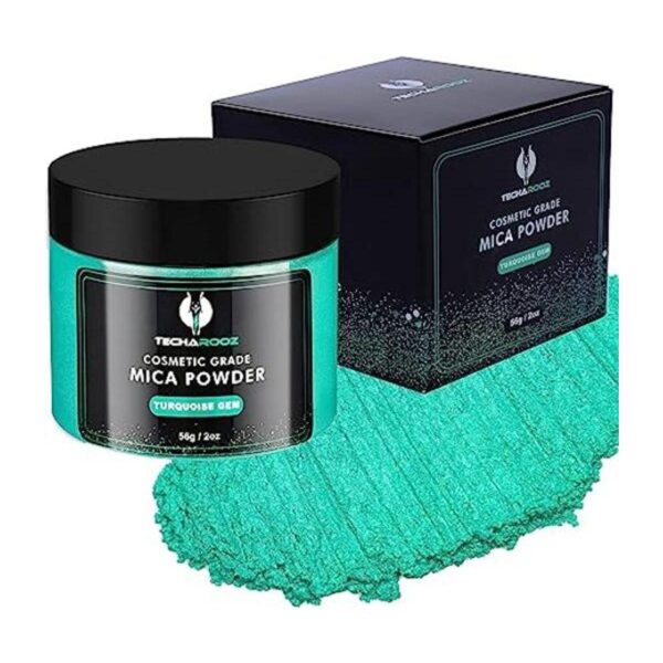 TECHAROOZ Polvo de mica de gemas turquesa para resina