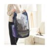 Cesta de lavandería plegable de malla con asas duraderas