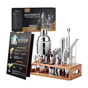 TEAVAS Mixology Kit de barman con soporte de bambú y_1