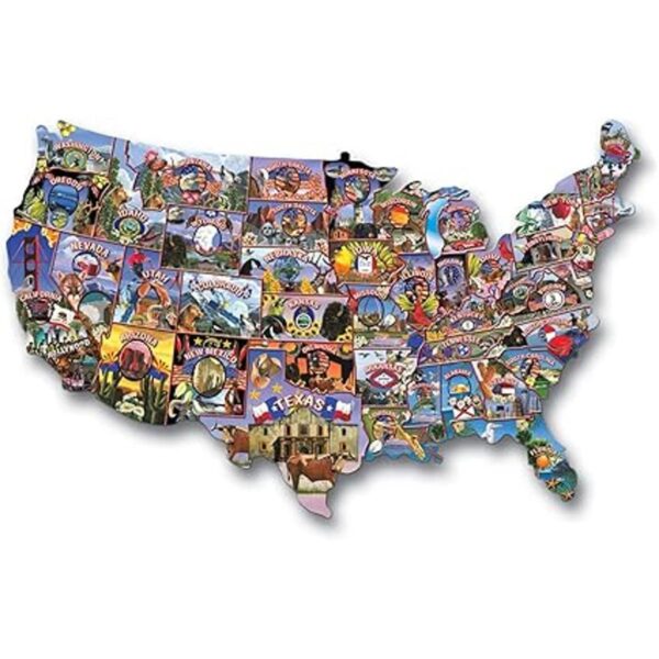 Estados Unidos en forma de rompecabezas camino viaje América_2