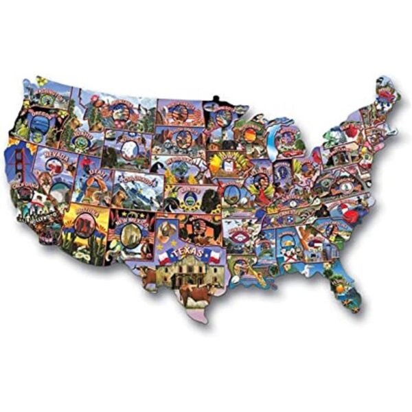 Estados Unidos en forma de rompecabezas camino viaje América_1