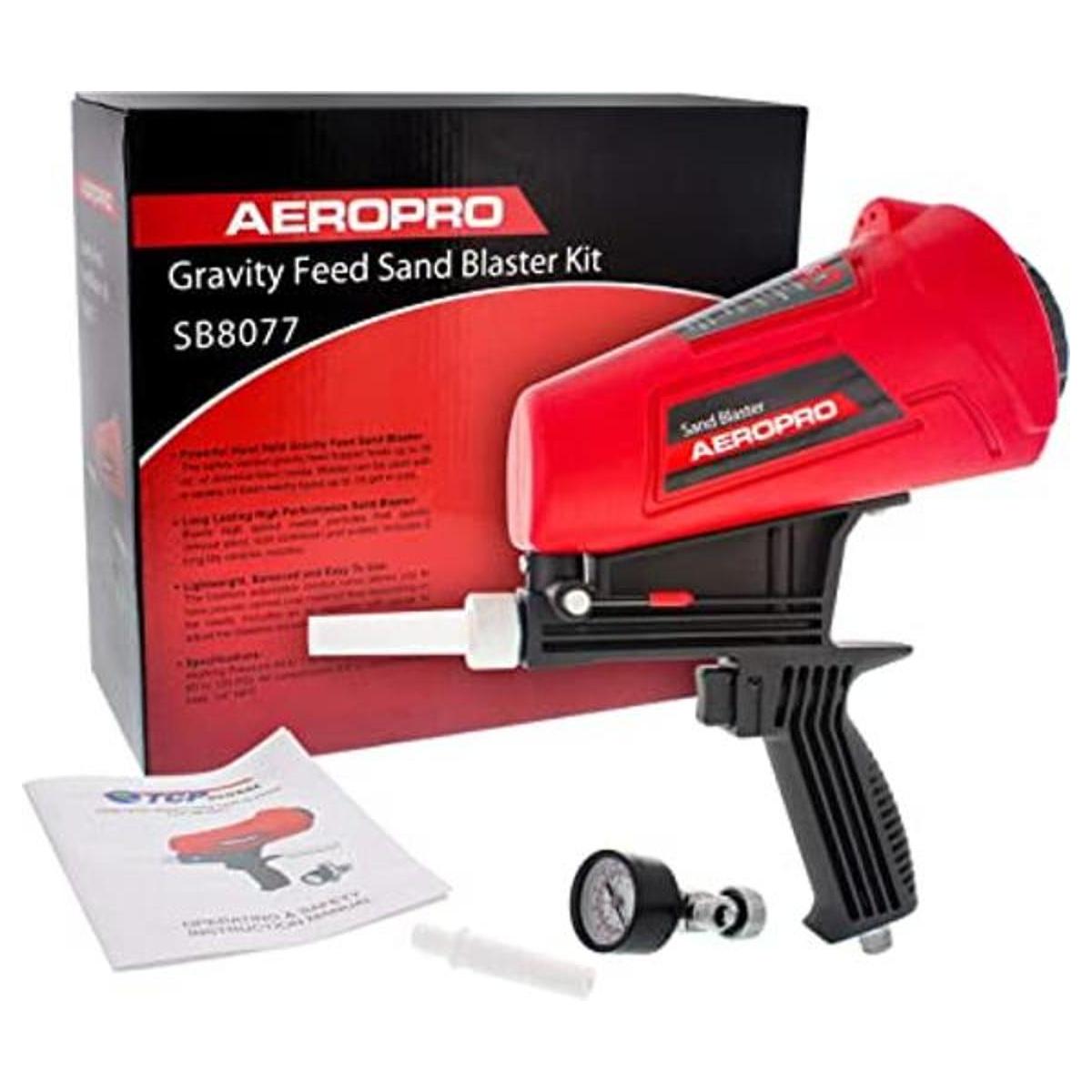 TCP Global Gravity Feed Sand Blaster Gun Kit Pistola de