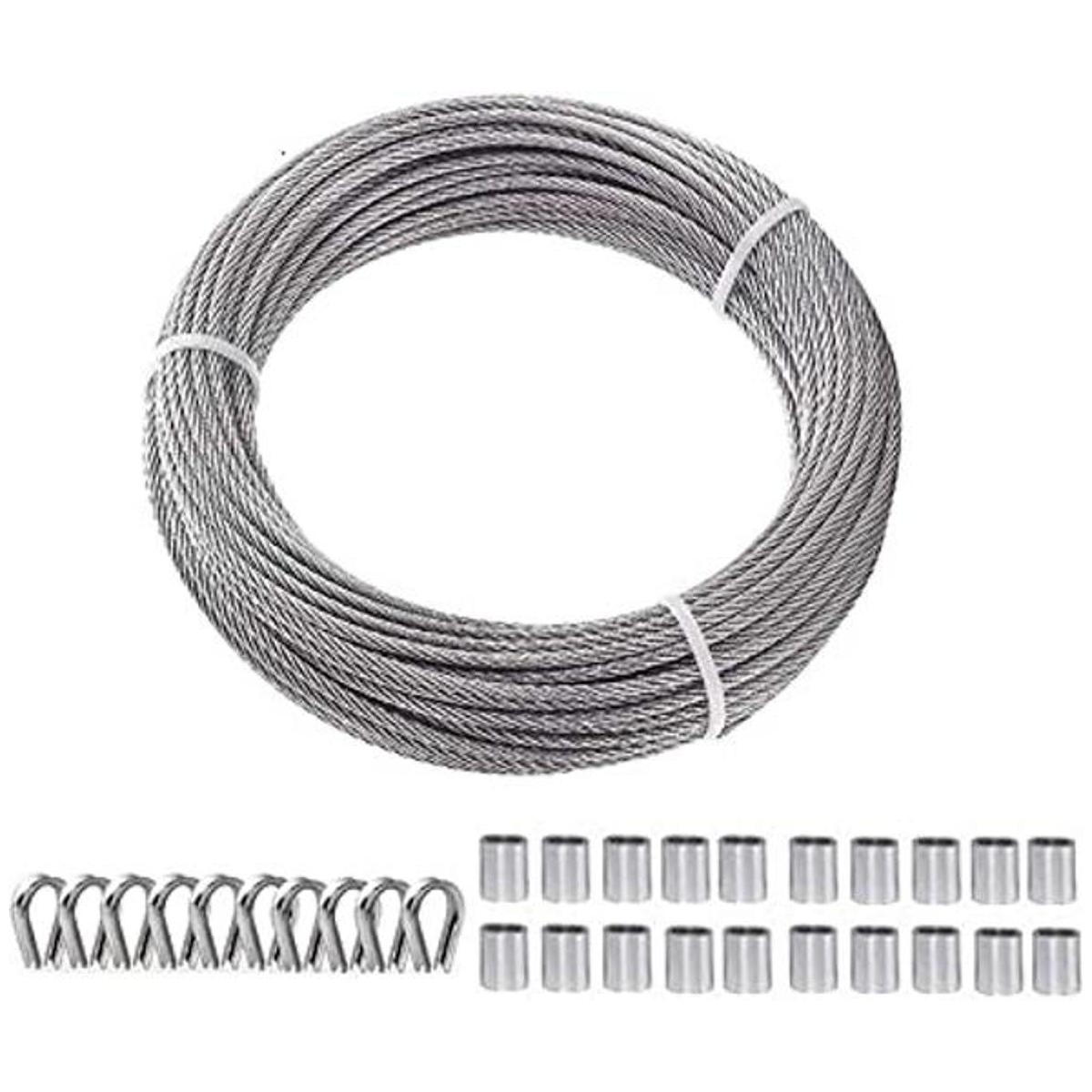 TooTaci Cable de cuerda de alambre de acero inoxidable de