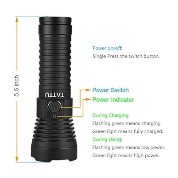 TATTU U3 Linterna UV recargable de 395 nm luz negra luz_2