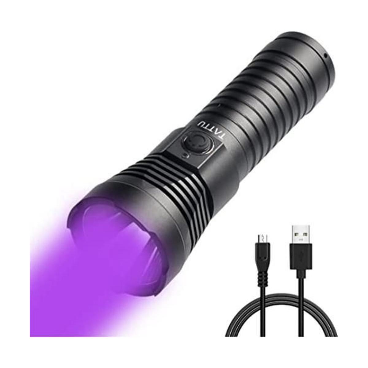 TATTU U3 Linterna UV recargable de 395 nm luz negra luz