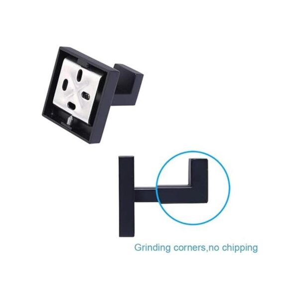 TASTOS Ganchos para toallas de baño color negro mate