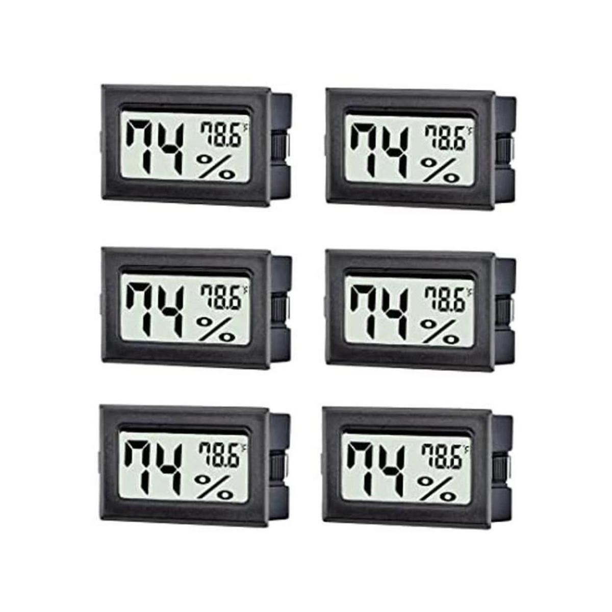 TASOGEN Paquete de 6 mini termómetro digital higrómetro