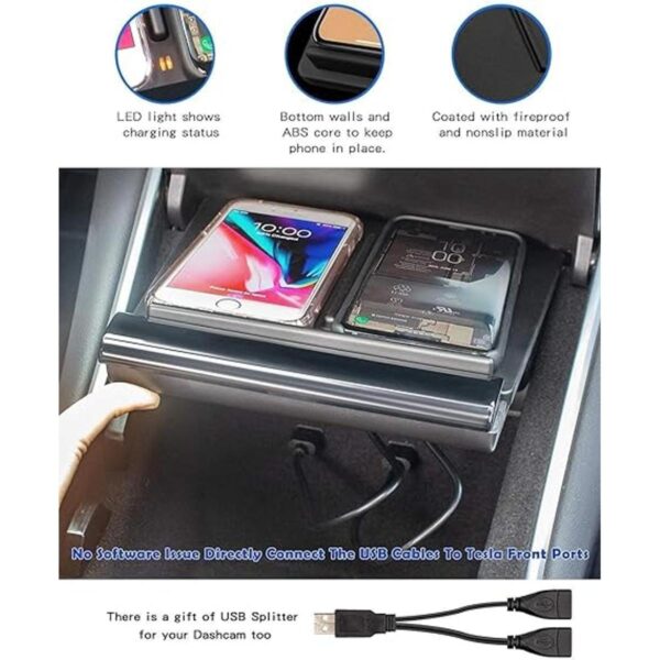 TAPTES Cargador inalámbrico para Tesla Modelo 3 2017 2018_5