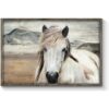Cuadro enmarcado con caballo arte de pared paisaje de