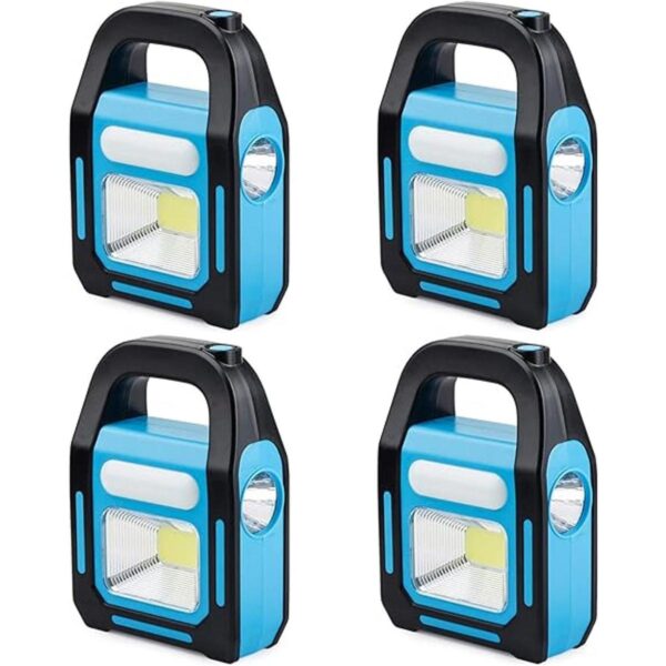 Paquete de 4 linternas solares 3 en 1 LED COB recargable_1