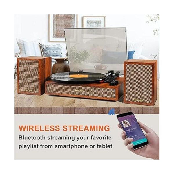 Reproductor de discos de vinilo con altavoces externos_6