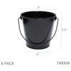 TAKMA Cubos de metal con asa paquete de 6 cubos de hierro