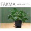TAKMA Cubos de metal con asa paquete de 6 cubos de hierro