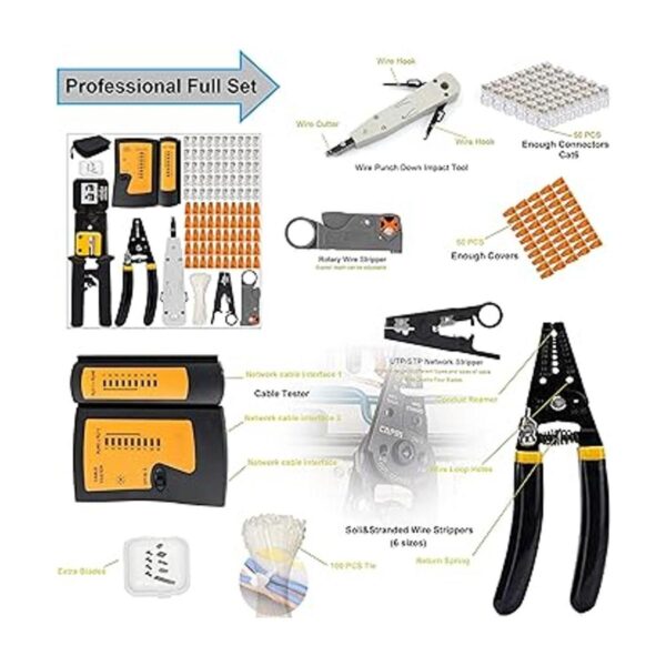 TAIWAIN CAT5 CAT6 RJ45 Kit de herramientas de crimpado Lan