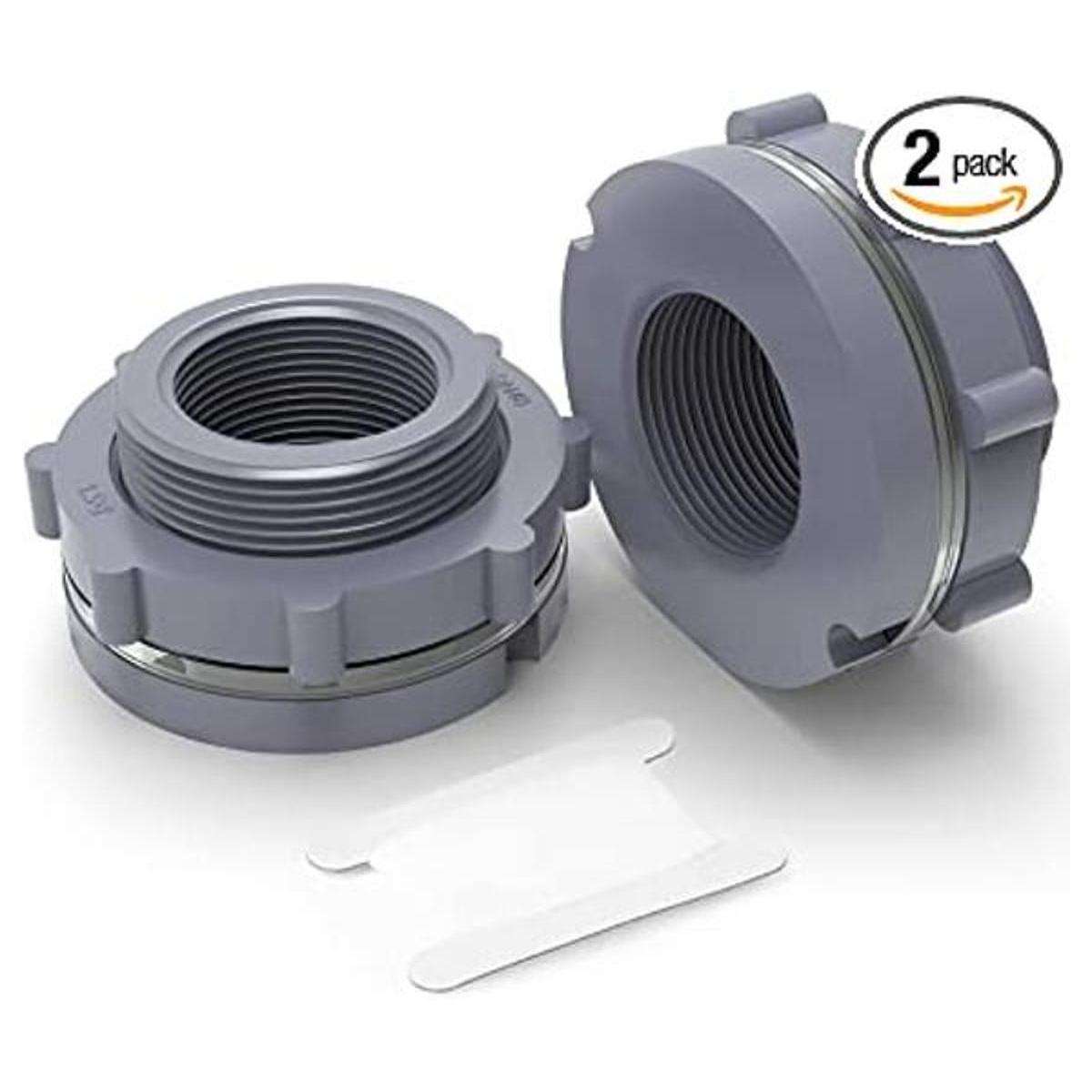 TAISHER 2 conectores de tanque de mamparo de PVC negro de