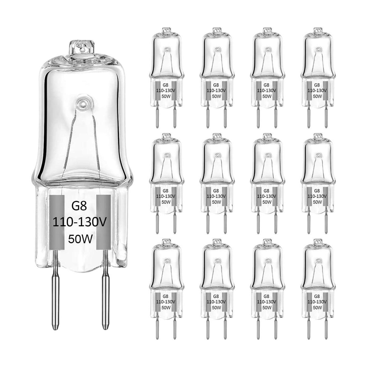 Bombillas halógenas G8 de 50 W regulables 120 V base