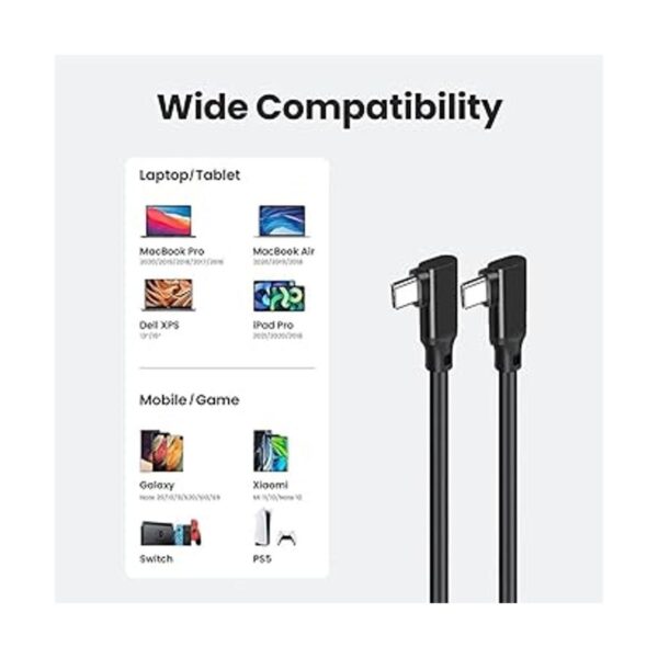 Cable USB C a USB C de 90 grados de 6.6 pies tipo 3.1_4