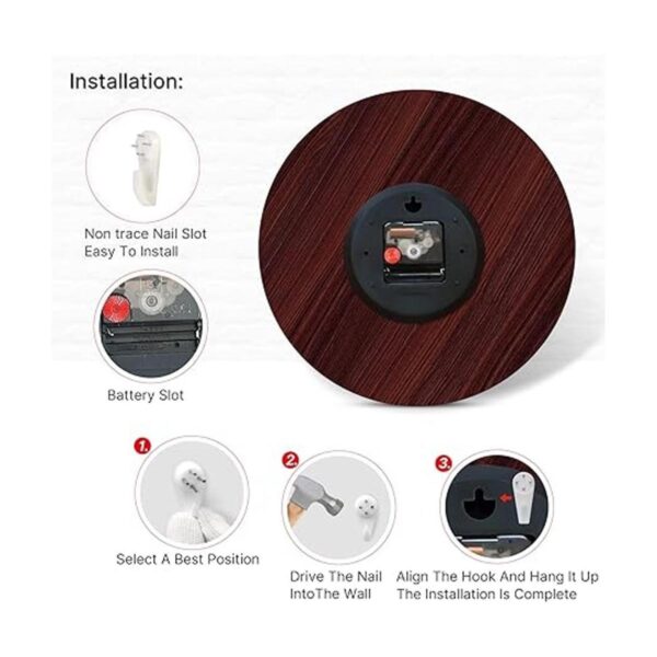 TAHEAT Reloj de pared con patrón de ancla blanco de 14_5
