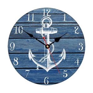 TAHEAT Reloj de pared con patrón de ancla blanco de 14_1