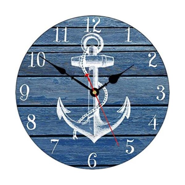 TAHEAT Reloj de pared con patrón de ancla blanco de 14_1