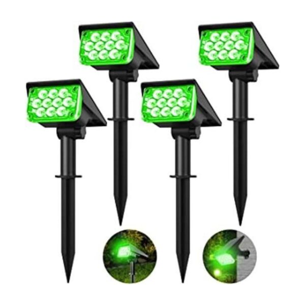 TSUNUS Luces solares verdes para exteriores 20 luces LED