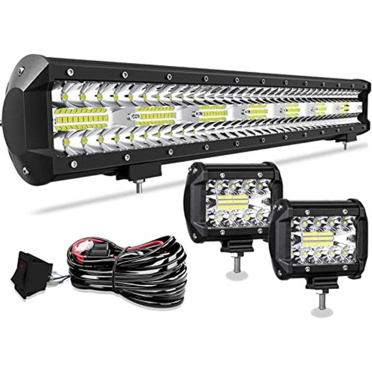 TFormer Barra de luz LED de 20 pulgadas triple fila de