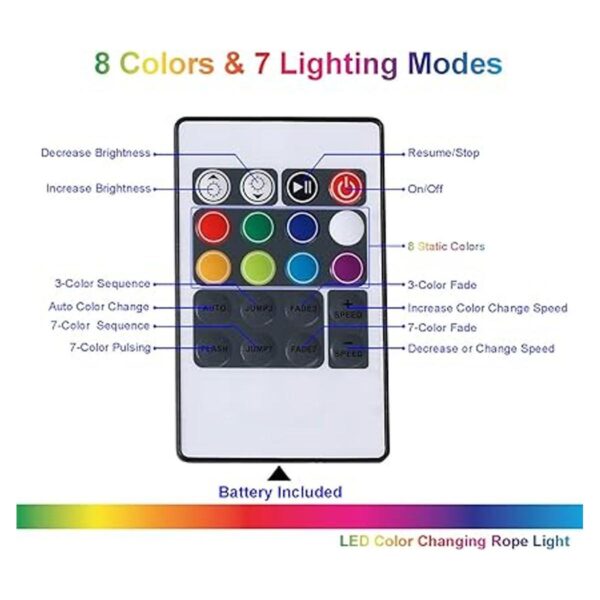 Tira de luces LED de 16.4 pies tira de luz RGB flexible_6