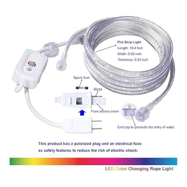 Tira de luces LED de 16.4 pies tira de luz RGB flexible_5