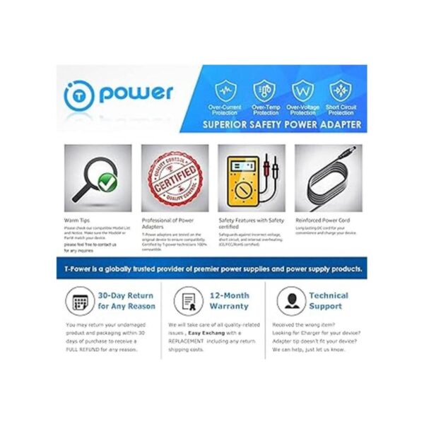 TPower Ac Dc adaptador cargador compatible con iHome iPL8_3
