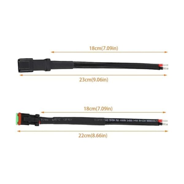Juego de 2 cables DT de 2 pines macho hembra para luces_2